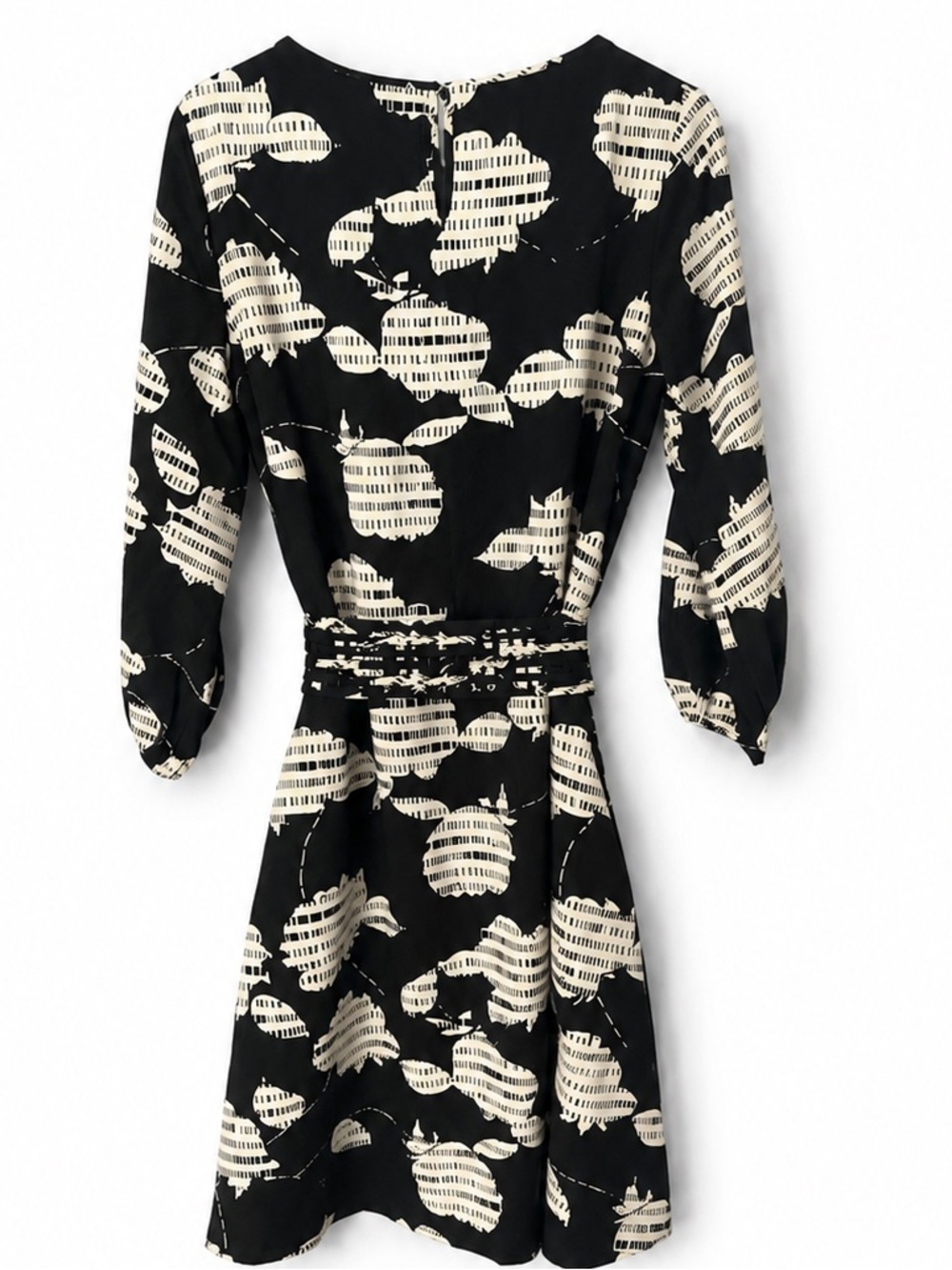 Anthropologie The Odells Eden Mini Dress XS Black White Belted Academic $248 - Picture 4 of 9